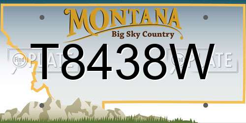 T8438W Montana License Plate