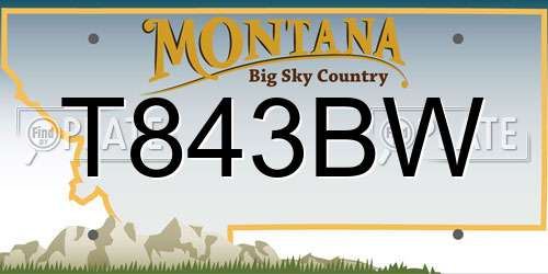 T843BW Montana License Plate