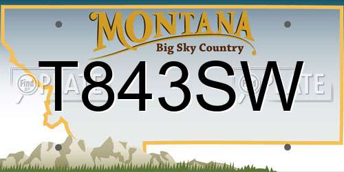 T843SW Montana License Plate