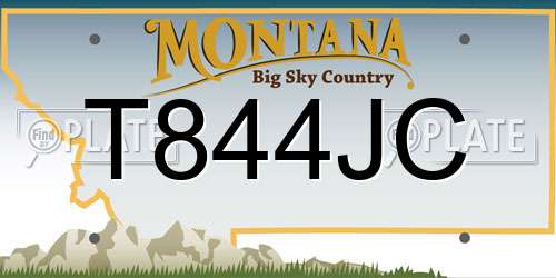 T844JC Montana License Plate