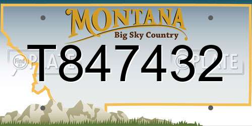 T847432 Montana License Plate