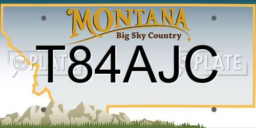 T84AJC Montana License Plate