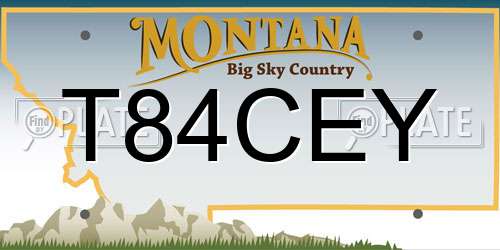 T84CEY Montana License Plate