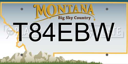 T84EBW Montana License Plate