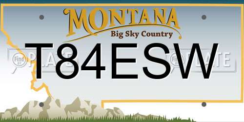 T84ESW Montana License Plate
