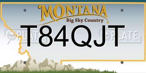 T84QJT Montana License Plate