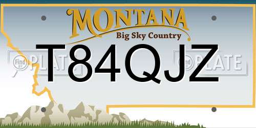 T84QJZ Montana License Plate