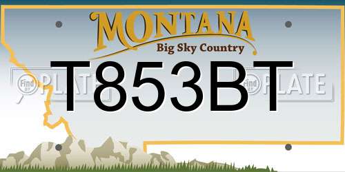 T853BT Montana License Plate