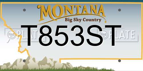 T853ST Montana License Plate
