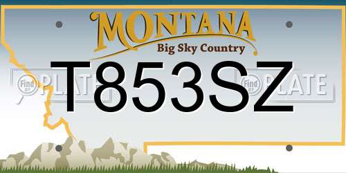 T853SZ Montana License Plate