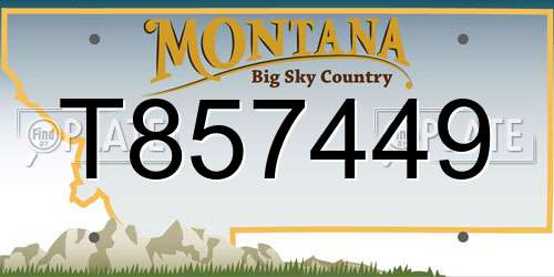 T857449 Montana License Plate