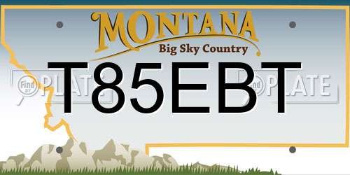 T85EBT Montana License Plate