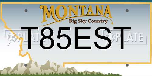 T85EST Montana License Plate