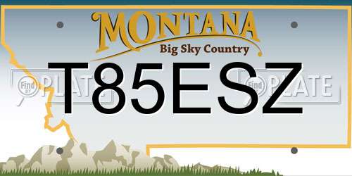 T85ESZ Montana License Plate