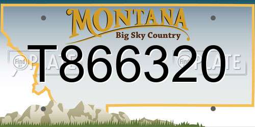 T866320 Montana License Plate