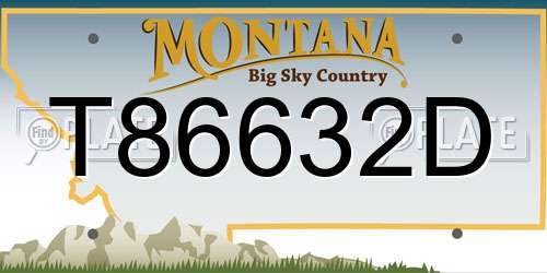 T86632D Montana License Plate