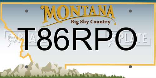 T86RPO Montana License Plate