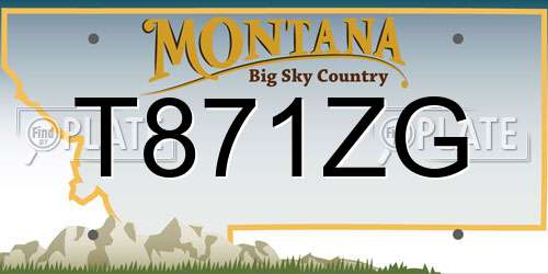 T871ZG Montana License Plate