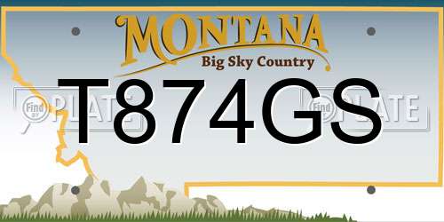 T874GS Montana License Plate