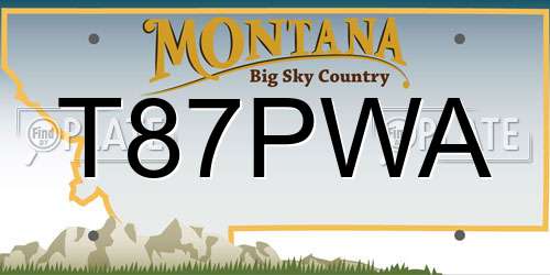 T87PWA Montana License Plate