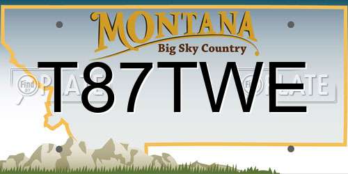 T87TWE Montana License Plate