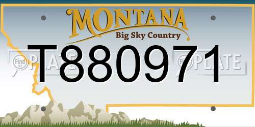 T880971 Montana License Plate