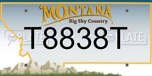 T8838T Montana License Plate
