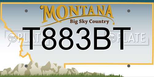 T883BT Montana License Plate