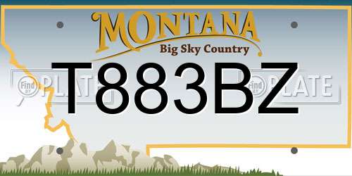 T883BZ Montana License Plate