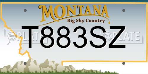 T883SZ Montana License Plate