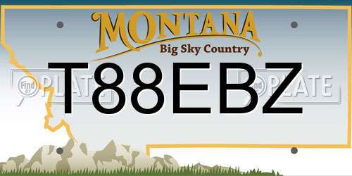 T88EBZ Montana License Plate