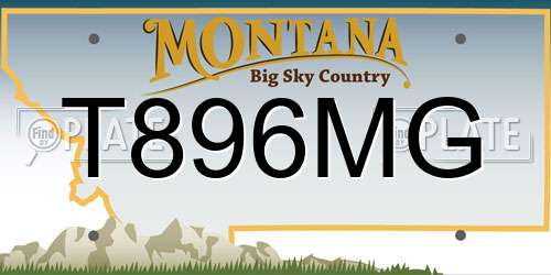 T896MG Montana License Plate