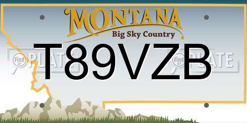 T89VZB Montana License Plate