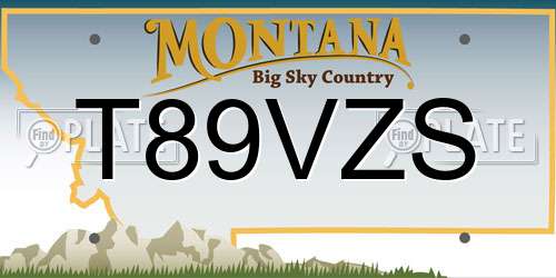 T89VZS Montana License Plate