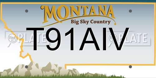 T91AIV Montana License Plate