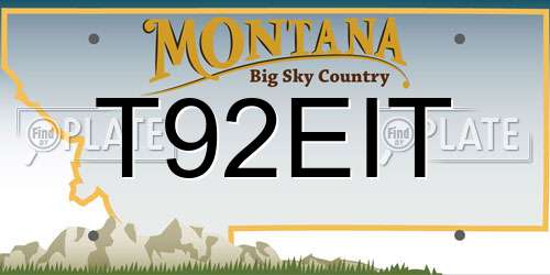 T92EIT Montana License Plate