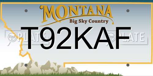 T92KAF Montana License Plate