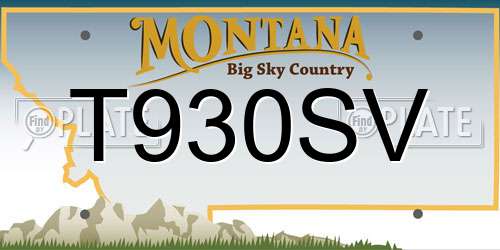 T930SV Montana License Plate