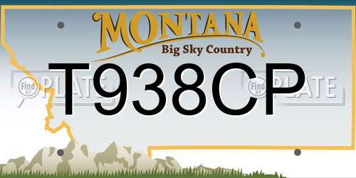 T938CP Montana License Plate