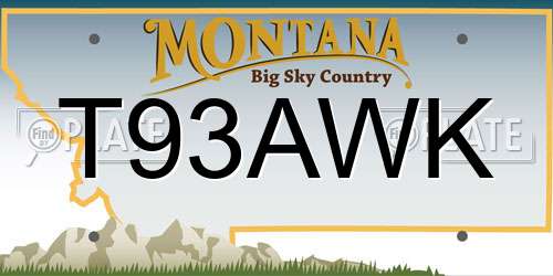 T93AWK Montana License Plate