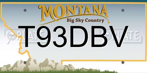 T93DBV Montana License Plate