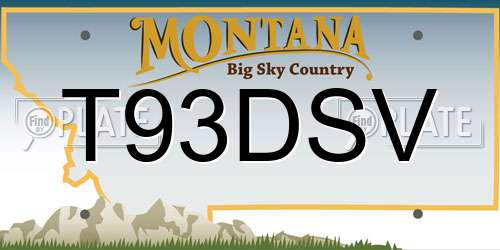 T93DSV Montana License Plate