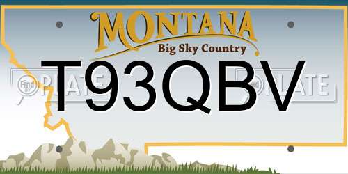T93QBV Montana License Plate