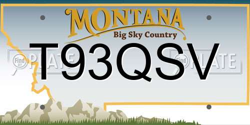 T93QSV Montana License Plate