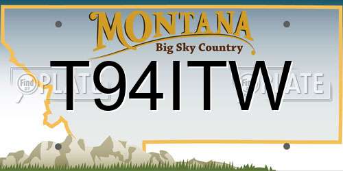 T94ITW Montana License Plate