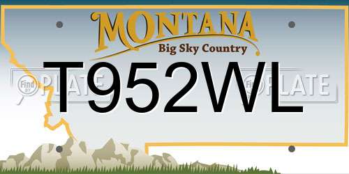 T952WL Montana License Plate