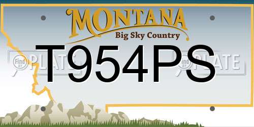 T954PS Montana License Plate