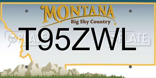 T95ZWL Montana License Plate