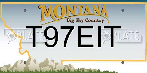T97EIT Montana License Plate