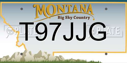 T97JJG Montana License Plate